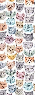 Verdunkelungsrollo mit bunten Katzengesichtern