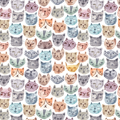 Verdunkelungsrollo mit bunten Katzengesichtern
