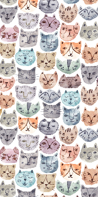 Verdunkelungsrollo mit bunten Katzengesichtern