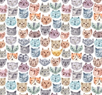 Verdunkelungsrollo mit bunten Katzengesichtern