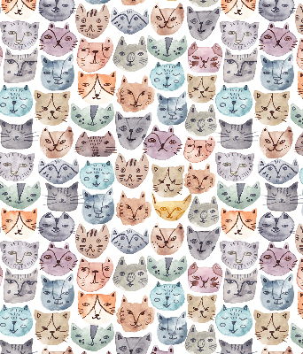 Verdunkelungsrollo mit bunten Katzengesichtern