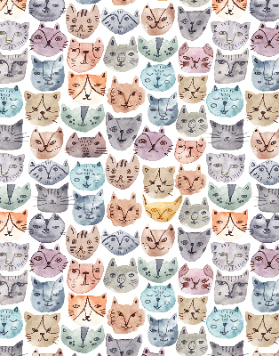 Verdunkelungsrollo mit bunten Katzengesichtern