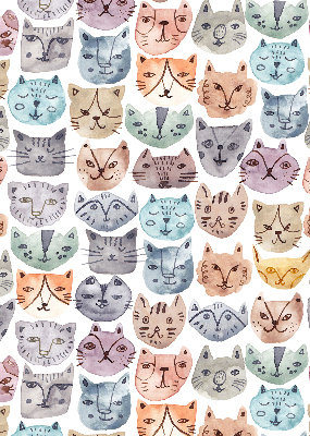 Verdunkelungsrollo mit bunten Katzengesichtern