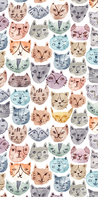 Verdunkelungsrollo mit bunten Katzengesichtern