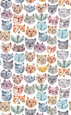 Verdunkelungsrollo mit bunten Katzengesichtern