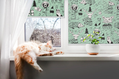Rollo lichtundurchlässig mit Motiv „Wintertiere”
