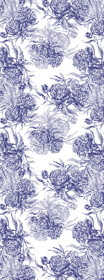 Rollo lichtundurchlässig mit blauem Blumenmuster