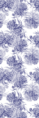 Rollo lichtundurchlässig mit blauem Blumenmuster