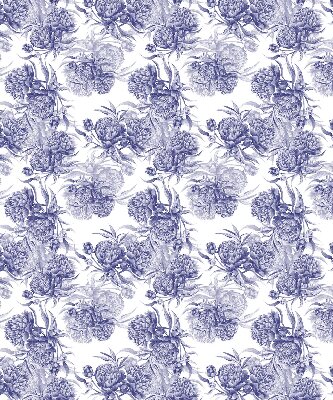 Rollo lichtundurchlässig mit blauem Blumenmuster