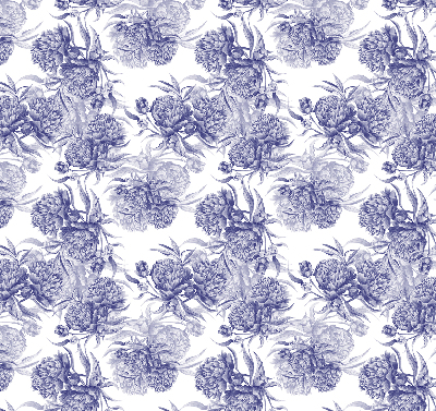 Rollo lichtundurchlässig mit blauem Blumenmuster