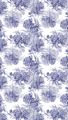 Rollo lichtundurchlässig mit blauem Blumenmuster