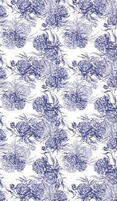 Rollo lichtundurchlässig mit blauem Blumenmuster