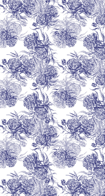 Rollo lichtundurchlässig mit blauem Blumenmuster