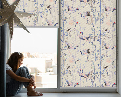 Fenster Rollo mit Reiher-Motiv