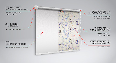 Fenster Rollo mit Reiher-Motiv