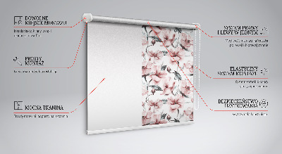Verdunkelungsrollo mit rosa Blütenmuster