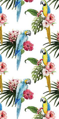 Rollo lichtundurchlässig mit Papagei-Motiv auf Blumen