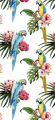 Rollo lichtundurchlässig mit Papagei-Motiv auf Blumen