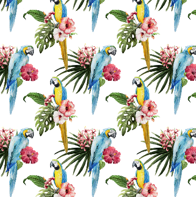 Rollo lichtundurchlässig mit Papagei-Motiv auf Blumen