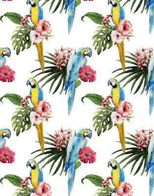 Rollo lichtundurchlässig mit Papagei-Motiv auf Blumen