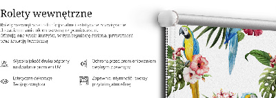 Rollo lichtundurchlässig mit Papagei-Motiv auf Blumen