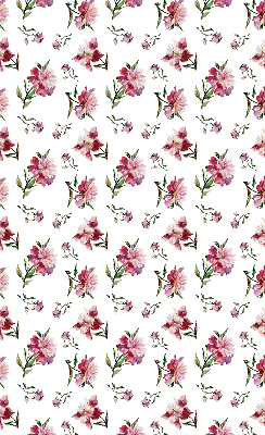 Rollo lichtundurchlässig mit rosa Blumenmuster