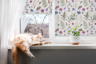 Verdunkelungsrollo mit buntem Blumenmuster