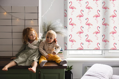 Fenster Rollo mit Flamingo-Motiv