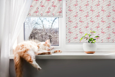 Fenster Rollo mit Flamingo-Motiv
