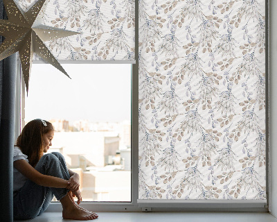 Fenster Rollo mit weißem Blütenmuster