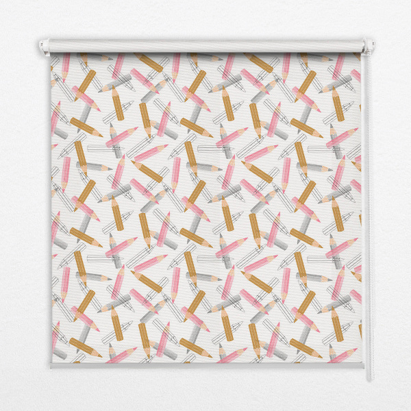 Verdunkelungsrollo mit Buntstift-Motiv