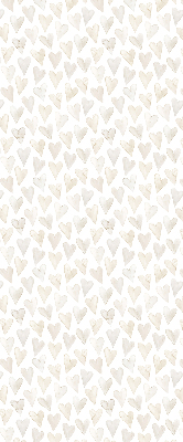 Fenster Rollo in Beige mit Herzmuster