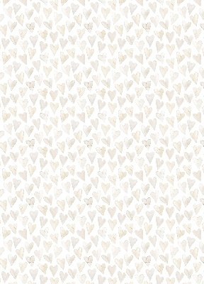 Fenster Rollo in Beige mit Herzmuster