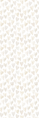 Fenster Rollo in Beige mit Herzmuster