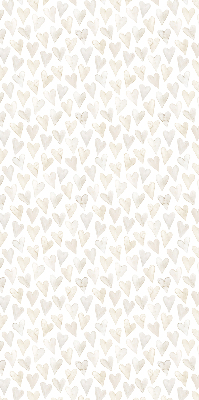 Fenster Rollo in Beige mit Herzmuster