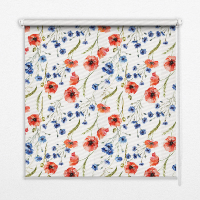 Rollo lichtundurchlässig mit Mohnmuster