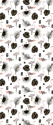 Fenster Rollo mit Flamingo- und Blattmotiv