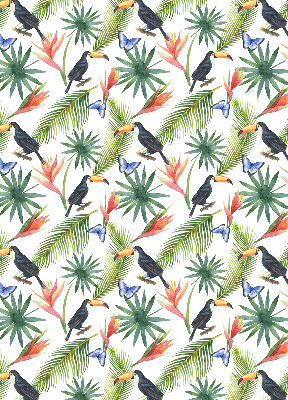 Verdunkelungsrollo mit Motiv „Tukane auf Blumen“