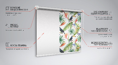 Verdunkelungsrollo mit Motiv „Tukane auf Blumen“