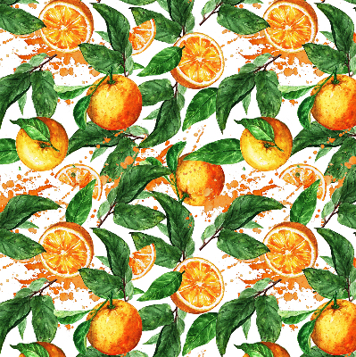Rollo lichtundurchlässig mit Motiv aus Orangen und Blättern