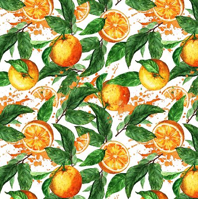 Rollo lichtundurchlässig mit Motiv aus Orangen und Blättern