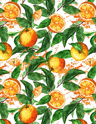 Rollo lichtundurchlässig mit Motiv aus Orangen und Blättern