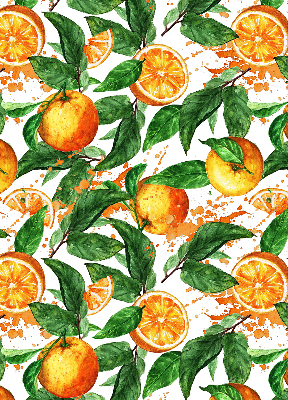 Rollo lichtundurchlässig mit Motiv aus Orangen und Blättern