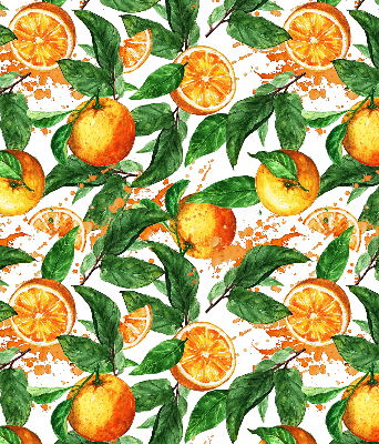 Rollo lichtundurchlässig mit Motiv aus Orangen und Blättern