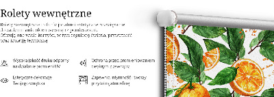 Rollo lichtundurchlässig mit Motiv aus Orangen und Blättern