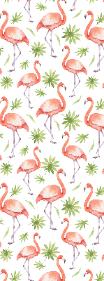 Rollo lichtundurchlässig mit Flamingo- und Blattmotiv