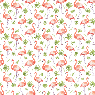 Rollo lichtundurchlässig mit Flamingo- und Blattmotiv