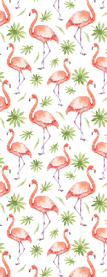 Rollo lichtundurchlässig mit Flamingo- und Blattmotiv