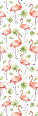 Rollo lichtundurchlässig mit Flamingo- und Blattmotiv