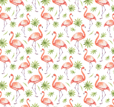 Rollo lichtundurchlässig mit Flamingo- und Blattmotiv